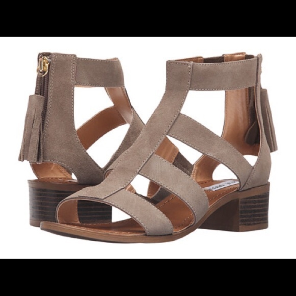 Steven Madden Taupe Suede Daviss Gladiator Sandals